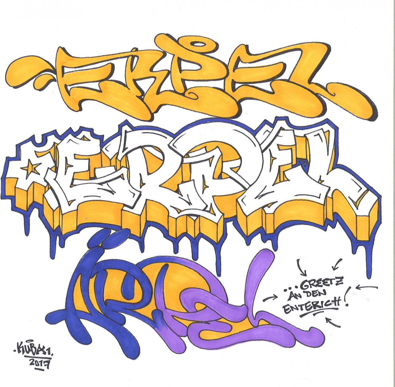 Graffiti Wall - Photo by KUBA182 - Ärpel, Erpel, Kuba (2017)