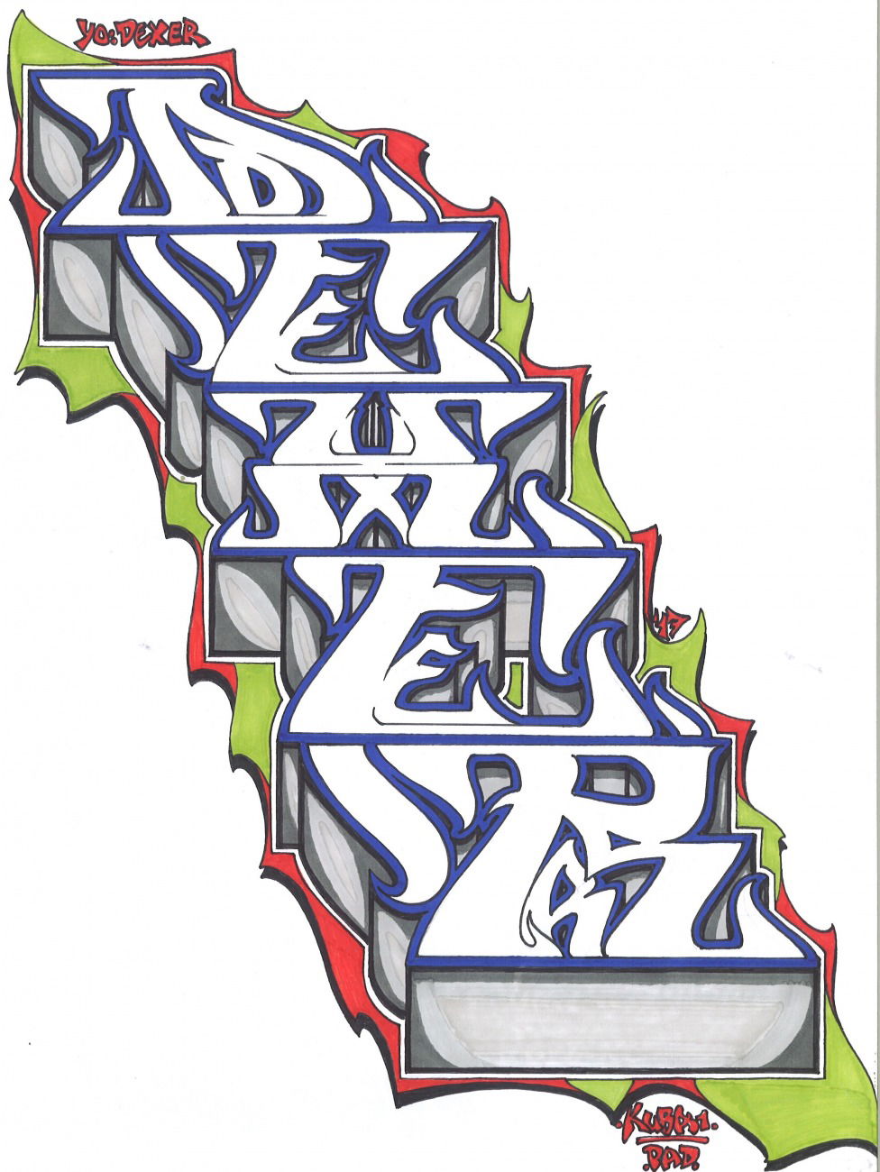 Graffiti Sketch - Photo by KUBA182 - kuba, pad, dexer (2017)