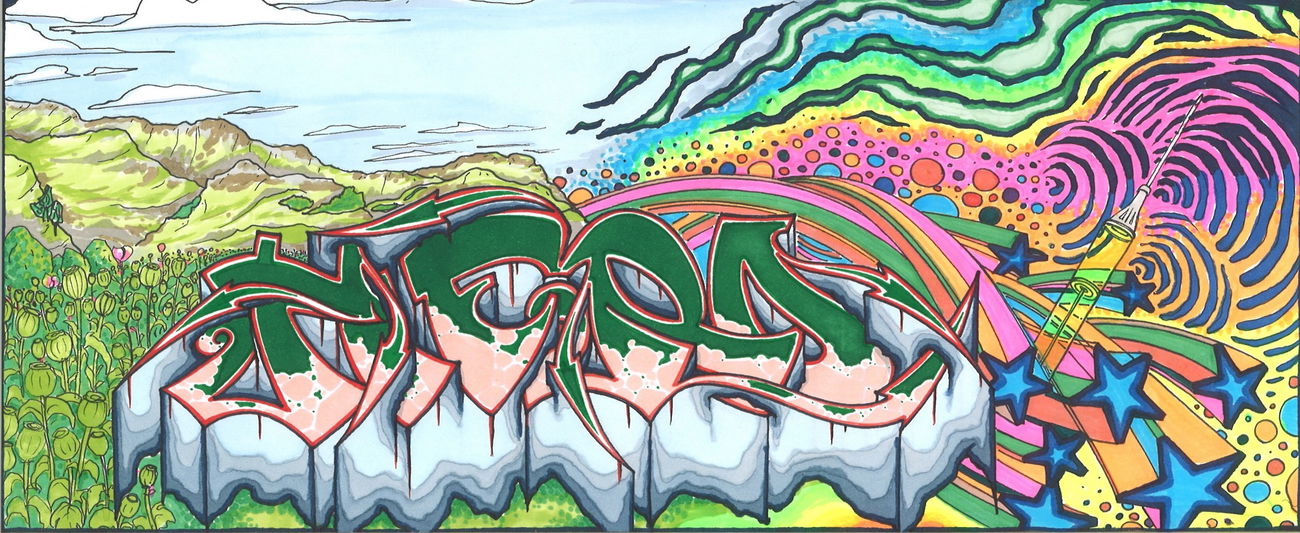 Graffiti Sketch - Photo by KUBA182 - hero, heroin, sketch (2018)