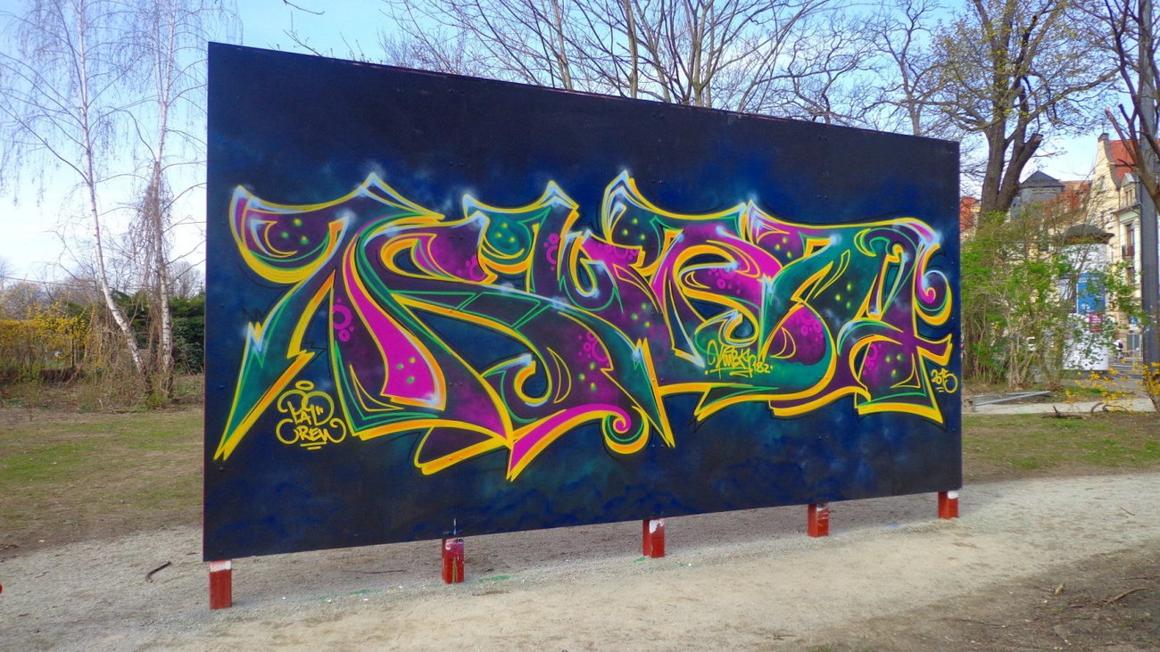 Graffiti Wall in Dresden - Photo by KUBA182 - Kuba, Pad (2015)