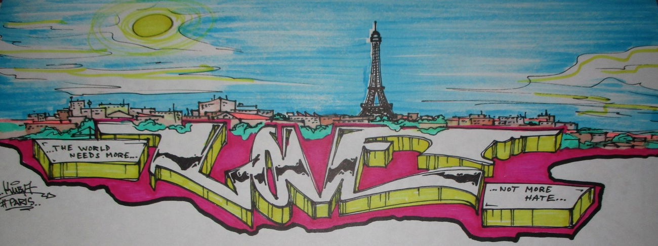 Graffiti Wall - Photo by KUBA182 - love, kuba, paris (2015)