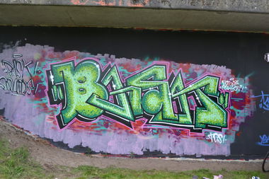 Graffiti Wall in Oldenburg - Photo by Kaeseraspel - Bask (2014)