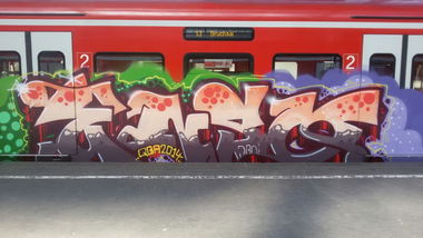 Graffiti Train - Photo by KarlsruhCheckt - enso, enzo, karlsruhe (2014)