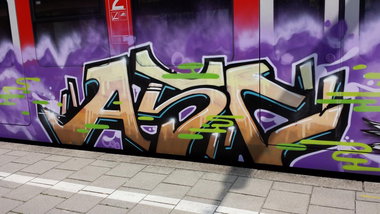 Graffiti Train in München - Photo by Karlstoast - Asc, wk, munich (2013)
