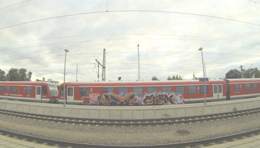Graffiti Train in München - Photo by Karlstoast - dgt, stf, ad (2013)