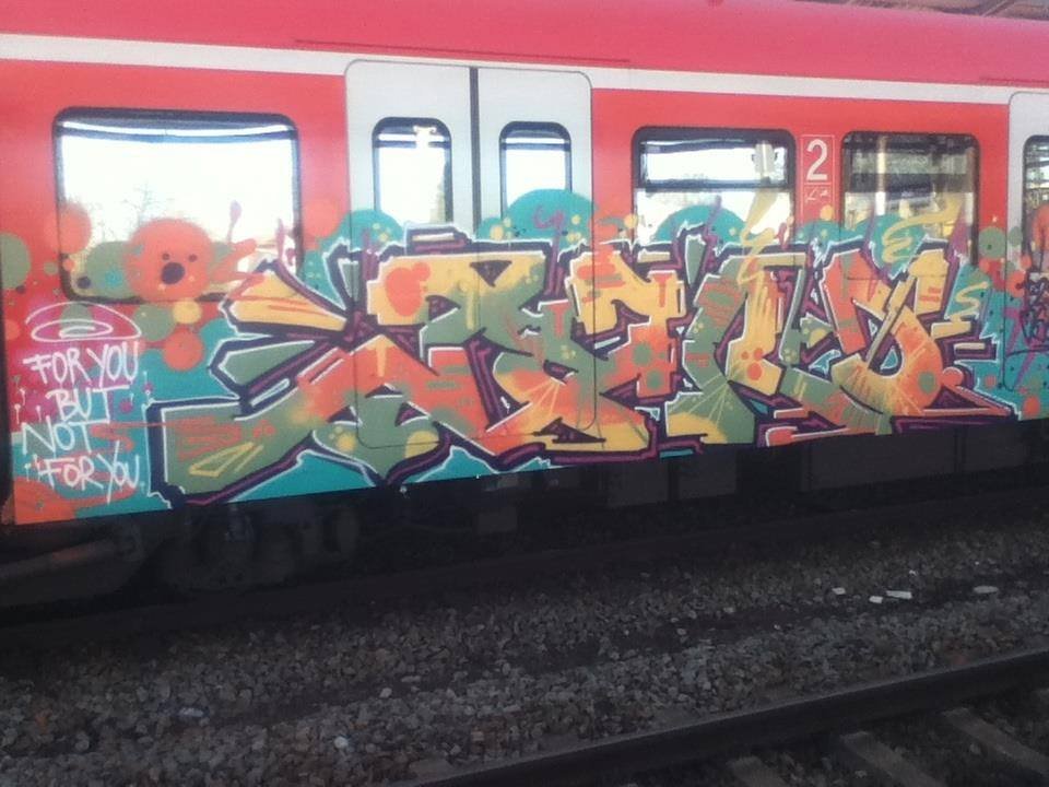 Graffiti Train in München - Photo by Karlstoast - taro, train, munich (2013)