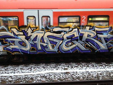 Graffiti Train in München - Photo by Karlstoast - jager, wk, train (2013)