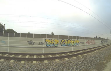 Graffiti Bombing in Dachau - Photo by Karlstoast - R.I.P., SIMON (2013)