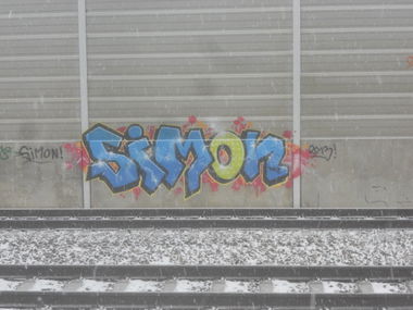 Graffiti Bombing in Dachau - Photo by Karlstoast - R.I.P., SIMON (2013)