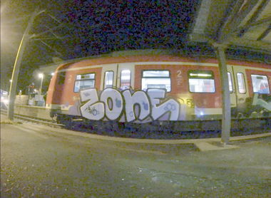 Graffiti Train in München - Photo by Karlstoast - zone, lais, lies (2014)