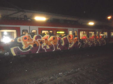 Graffiti Train in München - Photo by Karlstoast - sinus, rape, train (2014)