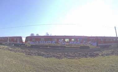Graffiti Train in München - Photo by Karlstoast - wk, bhz, train (2014)