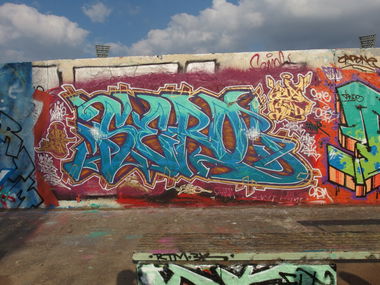 Graffiti Wall in Berlin - Photo by Karlstoast - sero, bzt, dfg (2014)