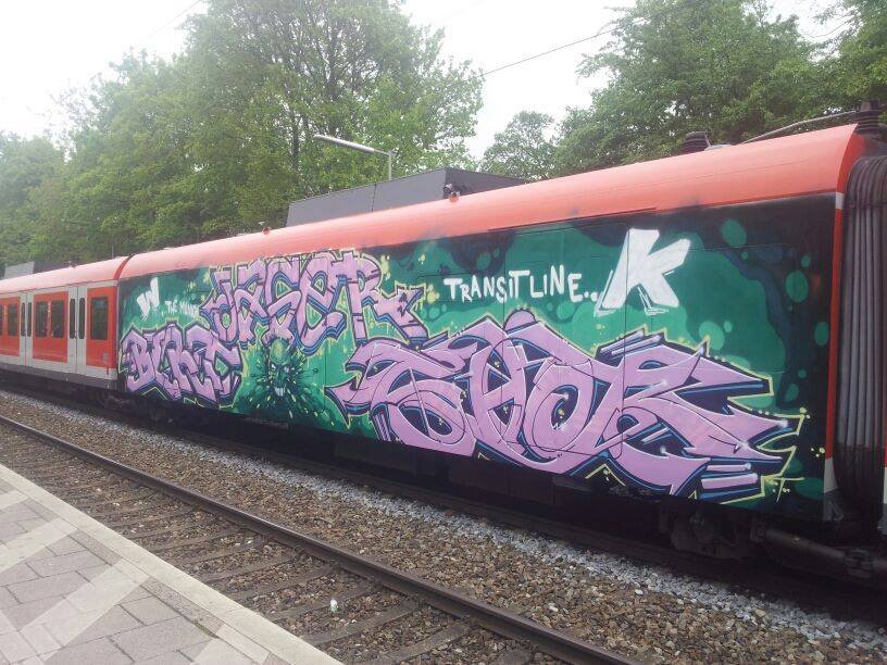 Graffiti Train in München - Photo by Karlstoast - jager, bert, wk (2014)