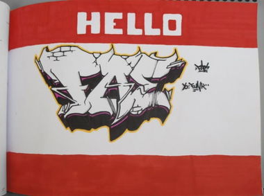 Graffiti Sketch in Izmir - Photo by Karo - hello, my, name (2012)