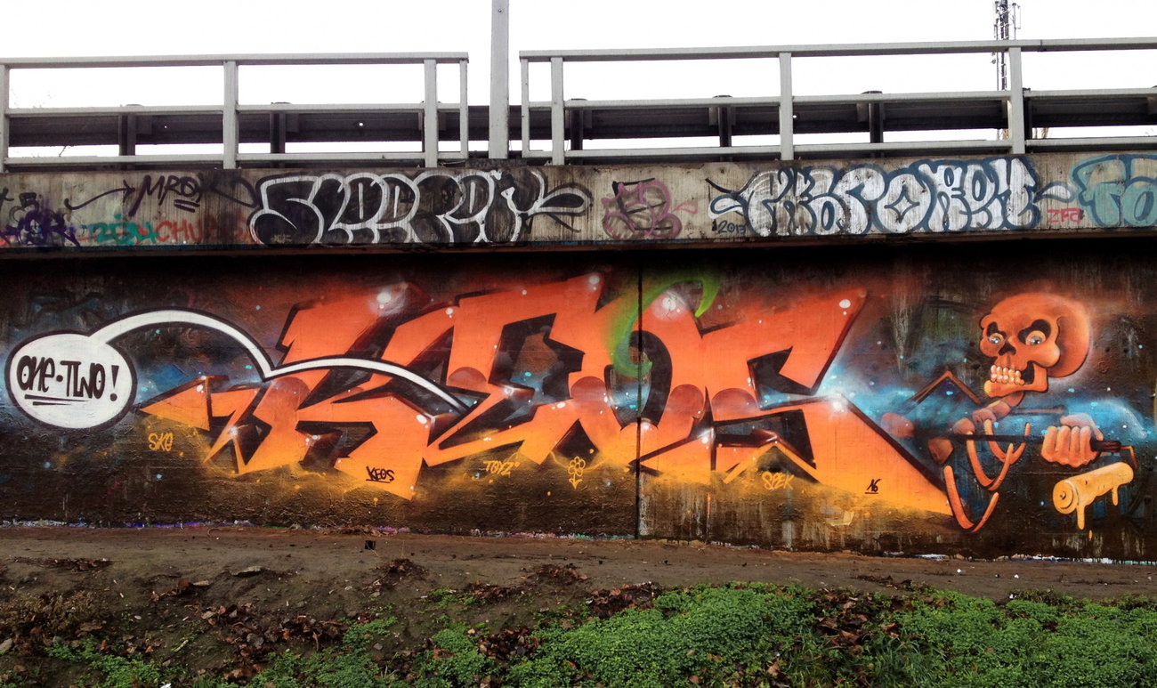 Graffiti Wall - Photo by Keos - keos, onetwocrew, wien (2016)