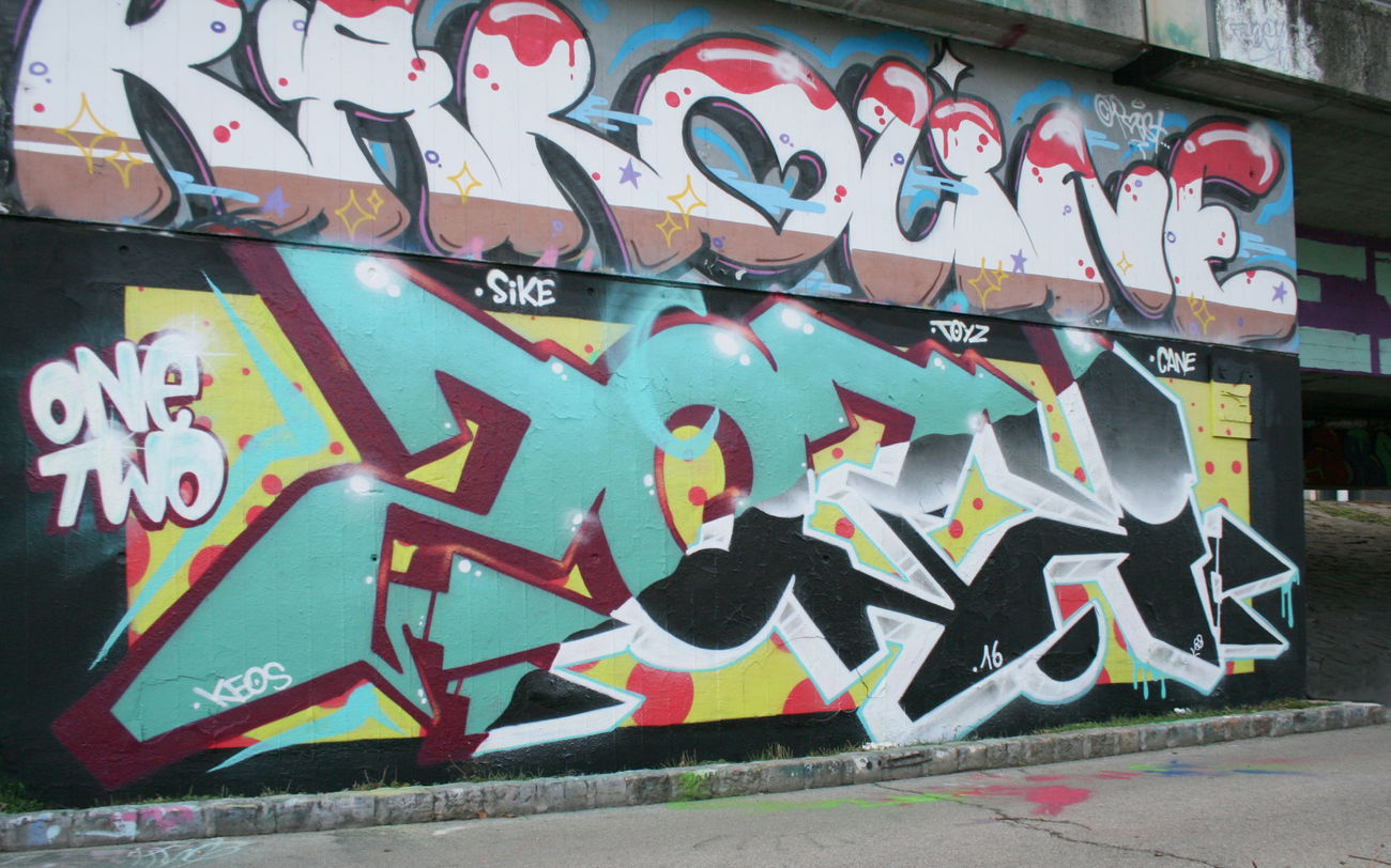 Graffiti Wall - Photo by Keos - keos, onetwocrew, vienna (2016)