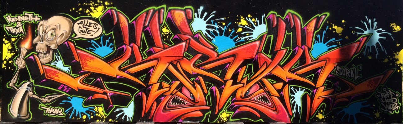 Graffiti Wall in Berlin - Photo by Kerock - Kerok, RHK (2014)