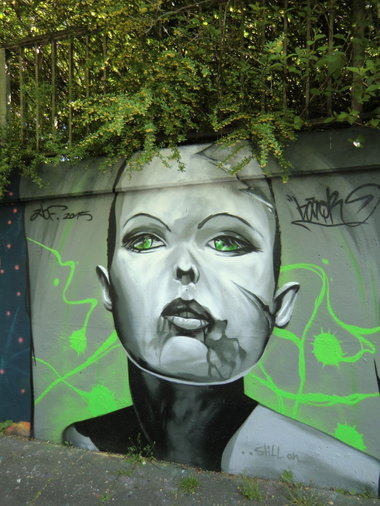 Graffiti Wall in Auf Der Donau Essen - Photo by Kico_one - Reys, PS, Essen (2015)