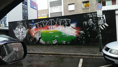 Graffiti Wall in Düsseldorf - Photo by Kico_one - Invaders, Paok, Düsseldorf
