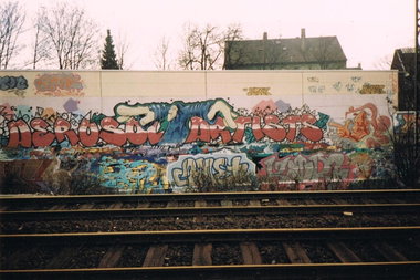 Graffiti Wall in Mülheim an der Ruhr - Photo by Kico_one - Yen, Eye, Amun (19??)