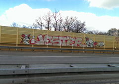 Graffiti Bombing in A52,Mönchengladbach - Photo by Kico_one - A52, Jester