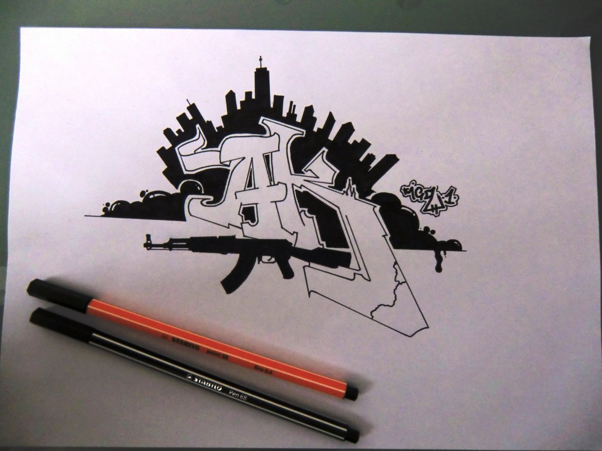 Graffiti Sketch in Essen - Photo by Kico_one - Ak, Kico, One (2015)