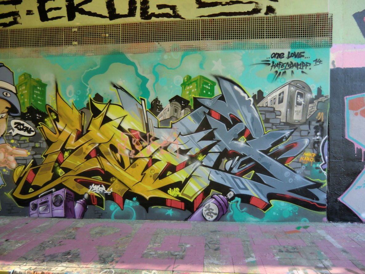 Graffiti Wall in Essen - Photo by Kico_one - Hafendamp, Essen, Moter (2014)