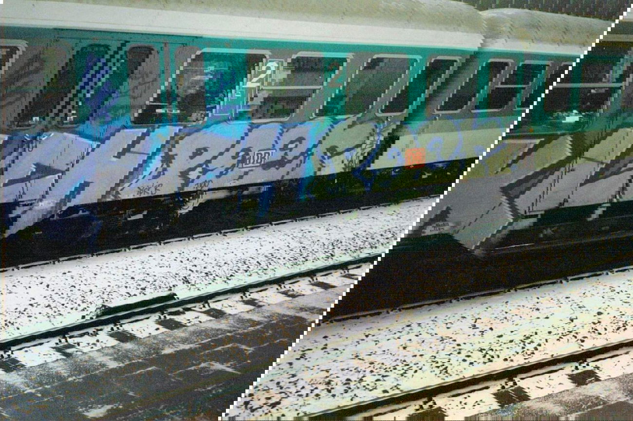 Graffiti Train in Dortmund - Photo by Kico_one - Kleh, Pest, Yckb (199?)