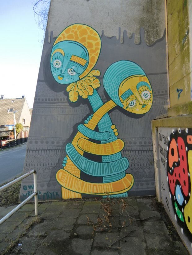 Graffiti Wall in Essen - Photo by Kico_one - Hafendampf, Essen, Ursula (2014)