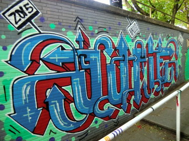 Graffiti Wall in Essen - Photo by Kico_one - Essen, Hafendampf, Jurie (2015)