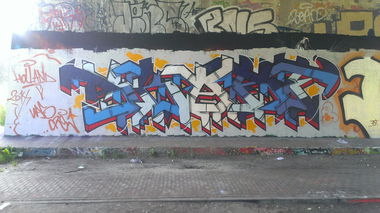Graffiti Wall in Amsterdam - Photo by Kihr - uas, Rathenow, skarf (2014)