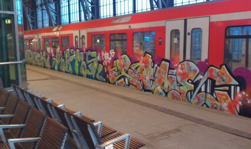Graffiti Train in Hamburg - Photo by Kingzstyle - Same, Rams, Teck