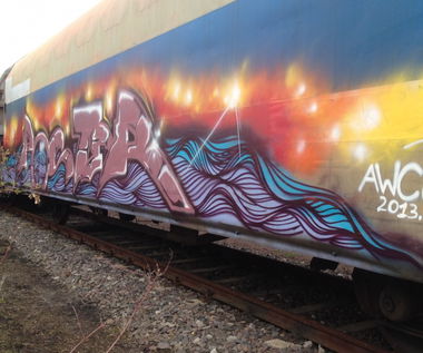 Graffiti Train in Germany - Photo by KlausKinski - Poster