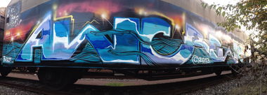 Graffiti Train in Halle - Photo by KlausKinski - AWC, Poster (2013)