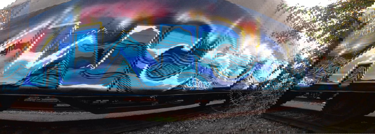 Graffiti Train in Halle - Photo by KlausKinski - AWC, Poster (2013)