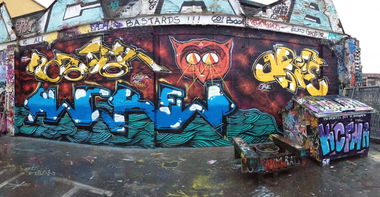 Graffiti Wall in Leipzig - Photo by KlausKinski - AWC, Poster, Orie (2013)