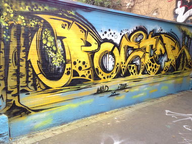 Graffiti Wall in Leipzig - Photo by KlausKinski - Poster (2015)