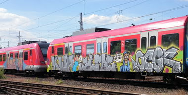 Graffiti Train - Photo by Knastbruder - kwa, ilmc, ocg (2014)