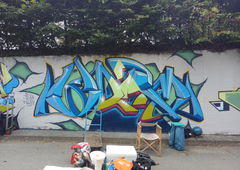 Graffiti Wall - Photo by Knastbruder - worm, hand, mr (2019)