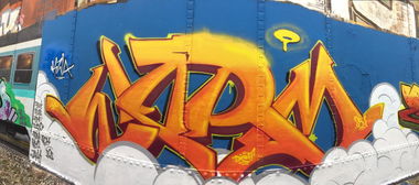 Graffiti Wall - Photo by Knastbruder - worm, hand, mr (2019)