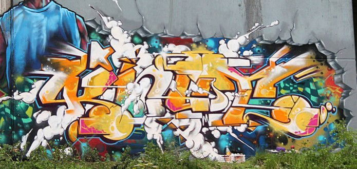 Graffiti Wall in Essen - Photo by Knut - knut, tj, ebs (2013)