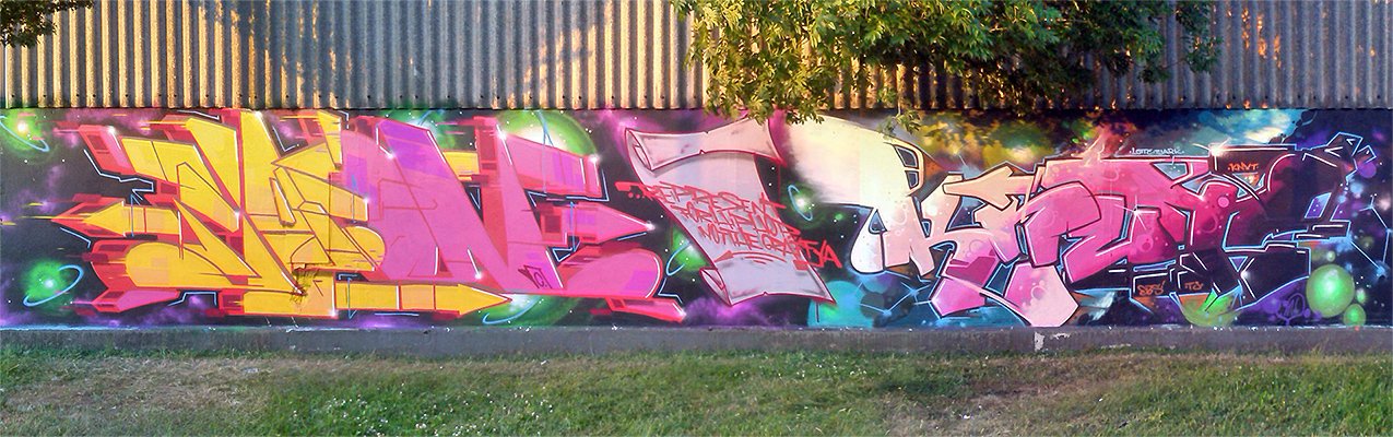 Graffiti Wall in Bremerhaven - Photo by Knut - Skion, Knut, SIM (2014)
