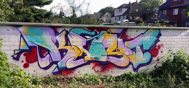 Graffiti Wall in Gelsenkirchen - Photo by Knut - knut, tj, ebs (2014)