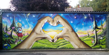 Graffiti Wall in Gelsenkirchen - Photo by Knut - refugeeswelcome (2016)
