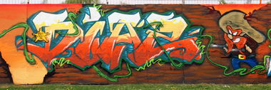 Graffiti Wall in Karlsruhe - Photo by KommissarRex - diaz, osk, rgw (2013)