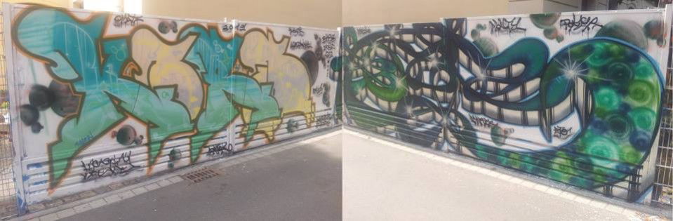 Graffiti Wall in Leipzig - Photo by Kordinger - Für, Nicki, und (2013)