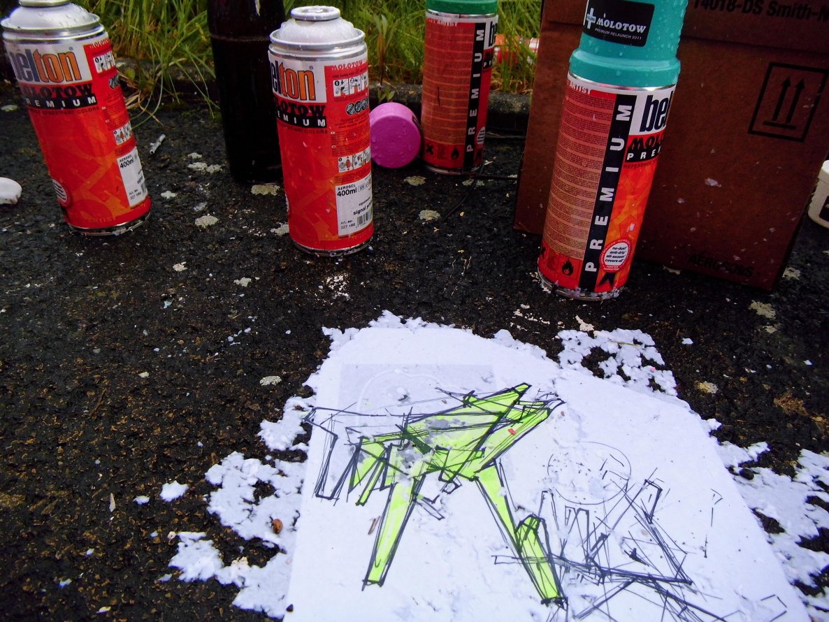 Graffiti Sketch in Zittau - Photo by Krakl - SZ