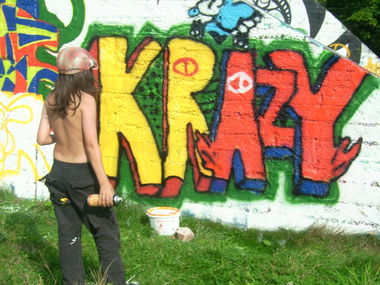 Graffiti Wall in Dresden - Photo by Krakl - Krazy, Kid