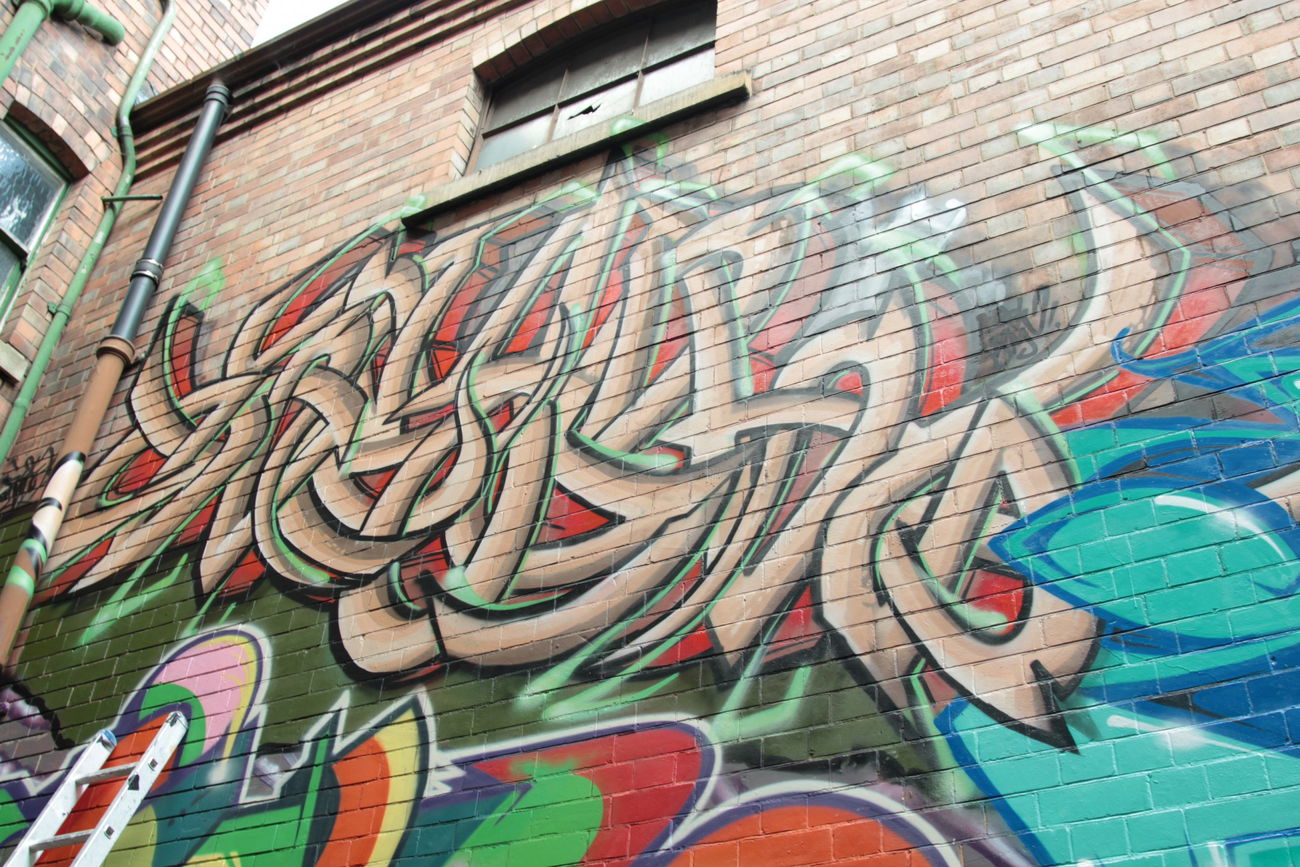 Graffiti Wall in Nottingham - Photo by Kreshone - BEW, GSM (2013)